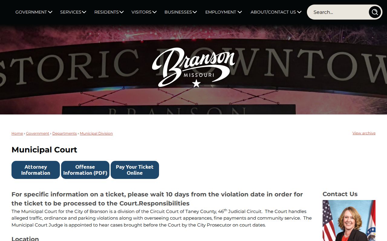 Branson Municipal Division official information page