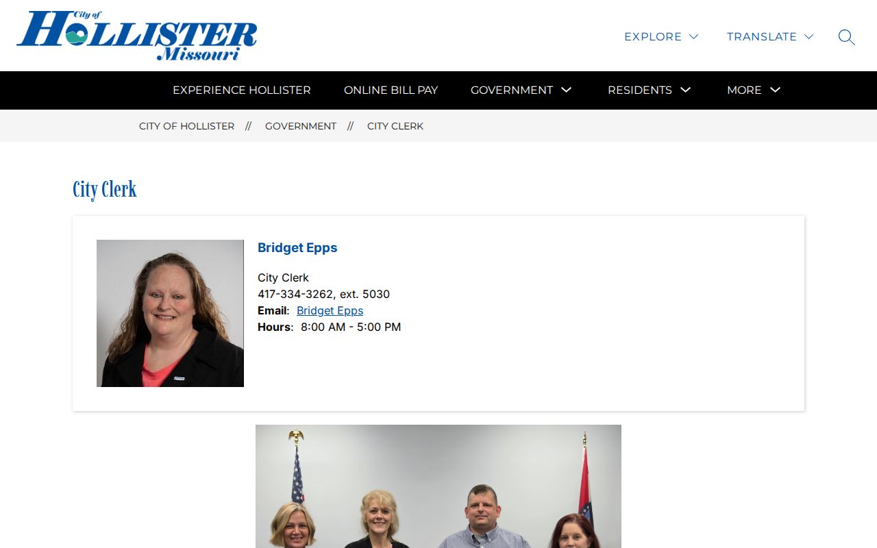 Hollister City Clerk official records page